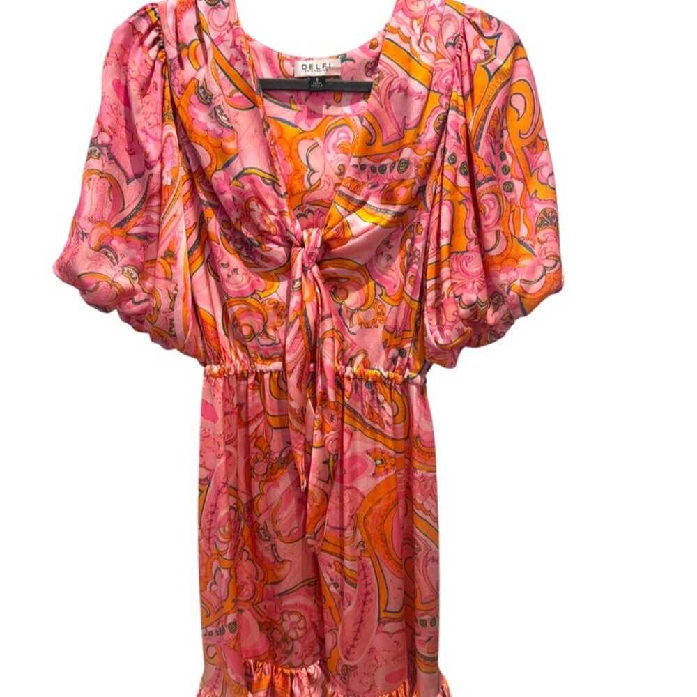 Delfi silk floral mini dress- S